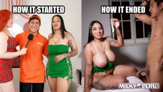 MILKYPERU – NICKI – Your big tits make me nervous! Quits their job at Popeyess to become a porn actor.