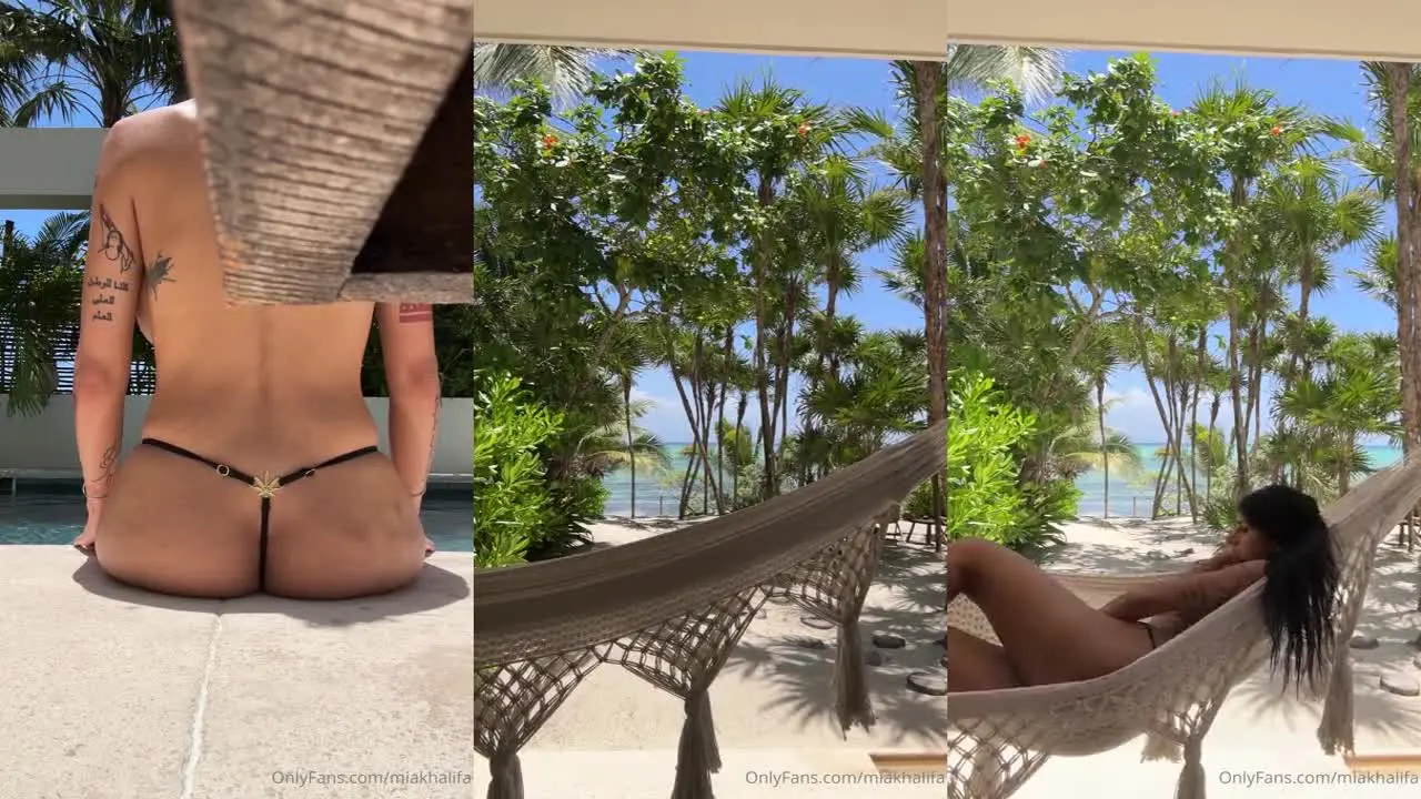 Mia Khalifa – se luce desnuda en una hamaca al aire libre